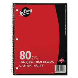 Hilroy Executive Coil One Subject Notebook, 80 Sheets - Wire Bound, Assorted Paper