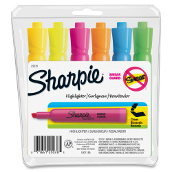 Sharpie SmearGuard Tank Style Highlighters, Broad Point Type - Chisel Point Style - Assorted - 6 / Set featured photo