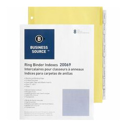 Generic Ring Binder Indexes, 3 Hole Punched - Paper Dividers - 8 / Set