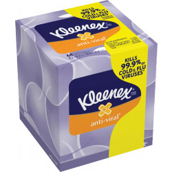 Kleenex Anti-Viral Tissues, 3 Ply - White - Anti-viral - For Face - 68 Sheets